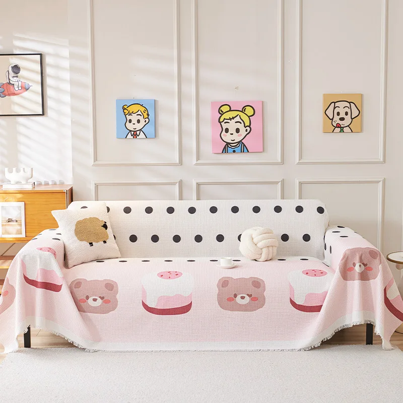 Home Sofa Towel Simple One-piece Cartoon Pattern Soft Full Cover All Season Universal Sofa Cover