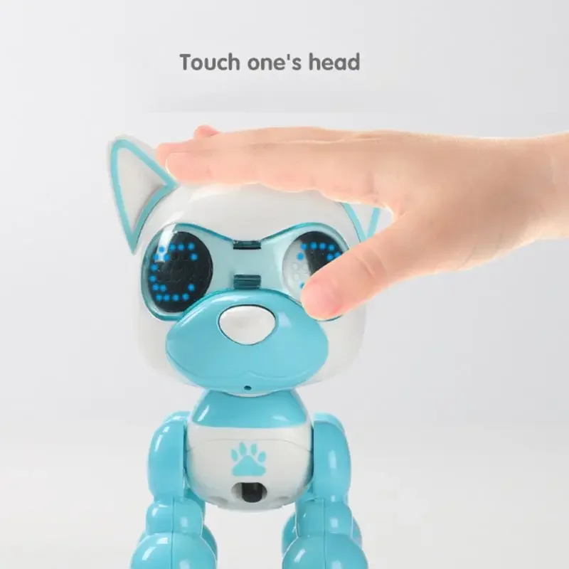 Interativo Smart Robot Dog Toy, Pet Dog Talk Toy, Puppy Electronic LED Eye Sound Recording Singing Sleep Gift for Kids