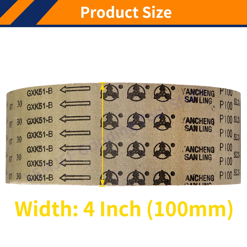 5M 4นิ้ว100มม. กระดาษทรายม้วนกว้าง60-800 grits อะลูมิเนียมออกไซด์ขัดผ้าแข็งด้านหลังม้วนผ้าสำหรับดรัมแซนเดอร์