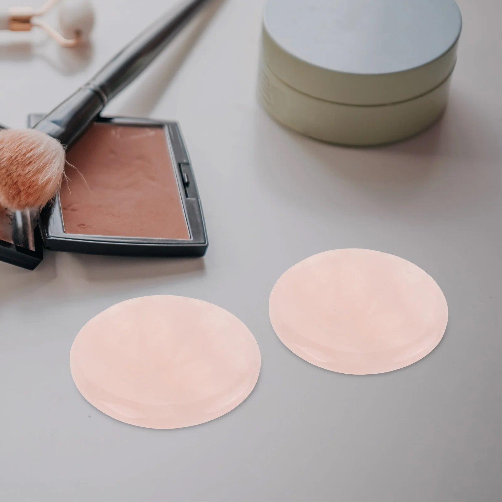 2 個の翡翠石まつげエクステンションツールプレミアムグルーパレットパッドは、速乾性を防ぎ、まつげの適用に長く使用できます。