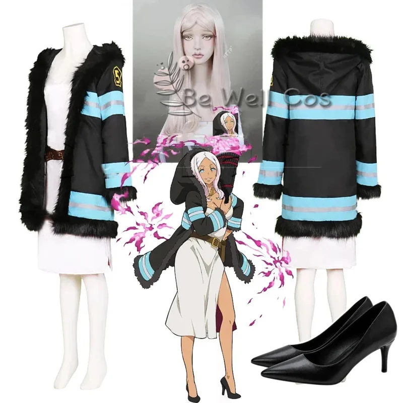 Fire Force Enen No Shouboutai /Enn Enn no Shouboutai Prinzessin Hibana Cosplay Kostüm Cosplay Perücke Schuhe Für Frauen Halloween BS904