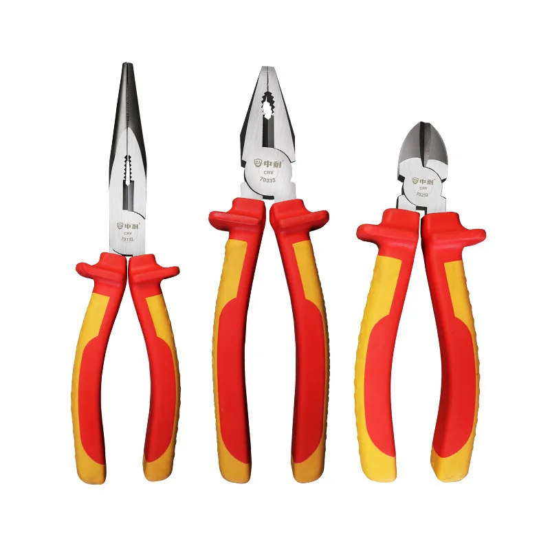 1000V high-voltage multi-purpose insulated electrician 8-inch 6-inch pliers steel wire pliers pointed pliers diagonal pliers