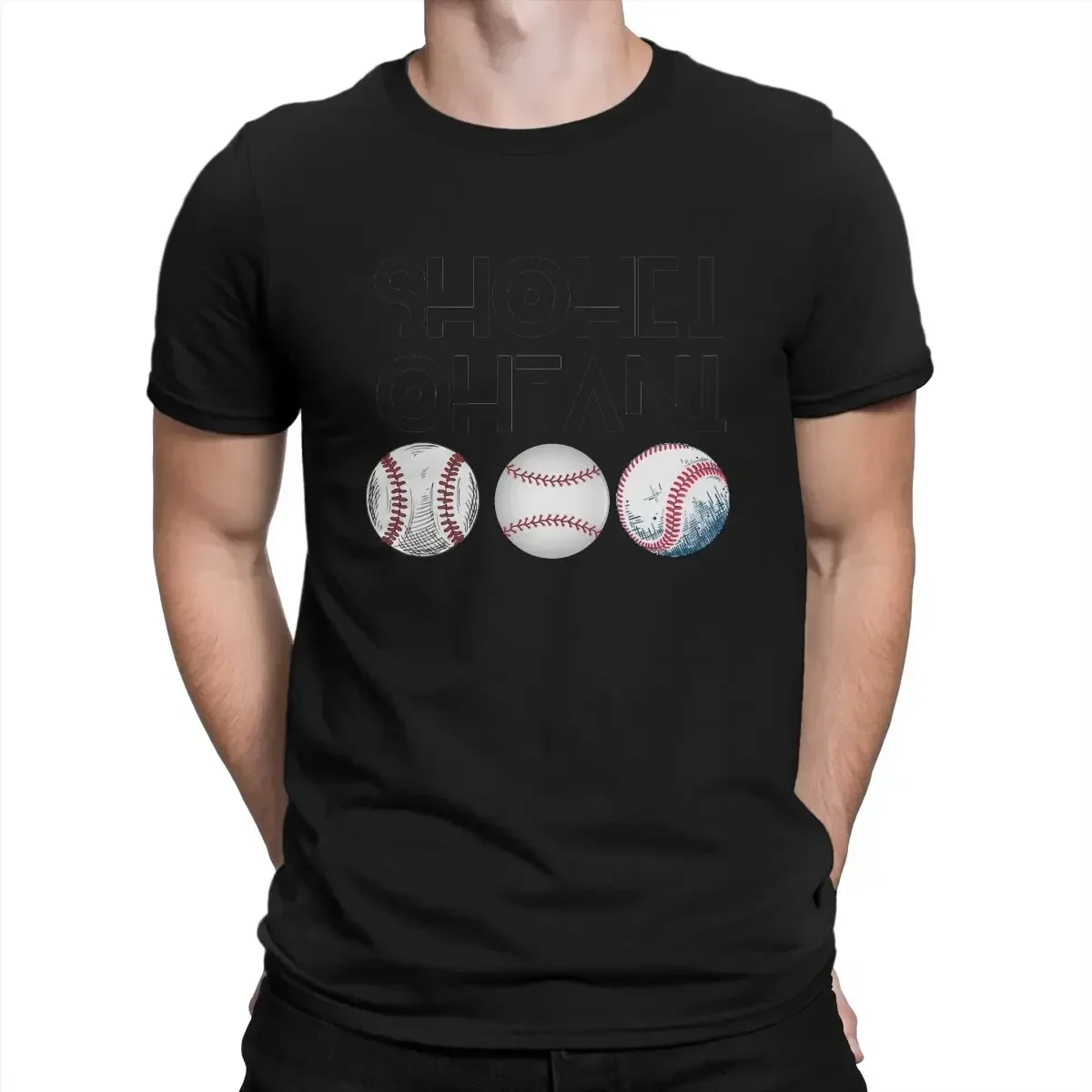 Men Shohei Ohtani Art T Shirt Ohtani Baseball Pure Cotton Clothes Unique Short Sleeve Round Collar Tees Summer T-Shirt Hot Sale