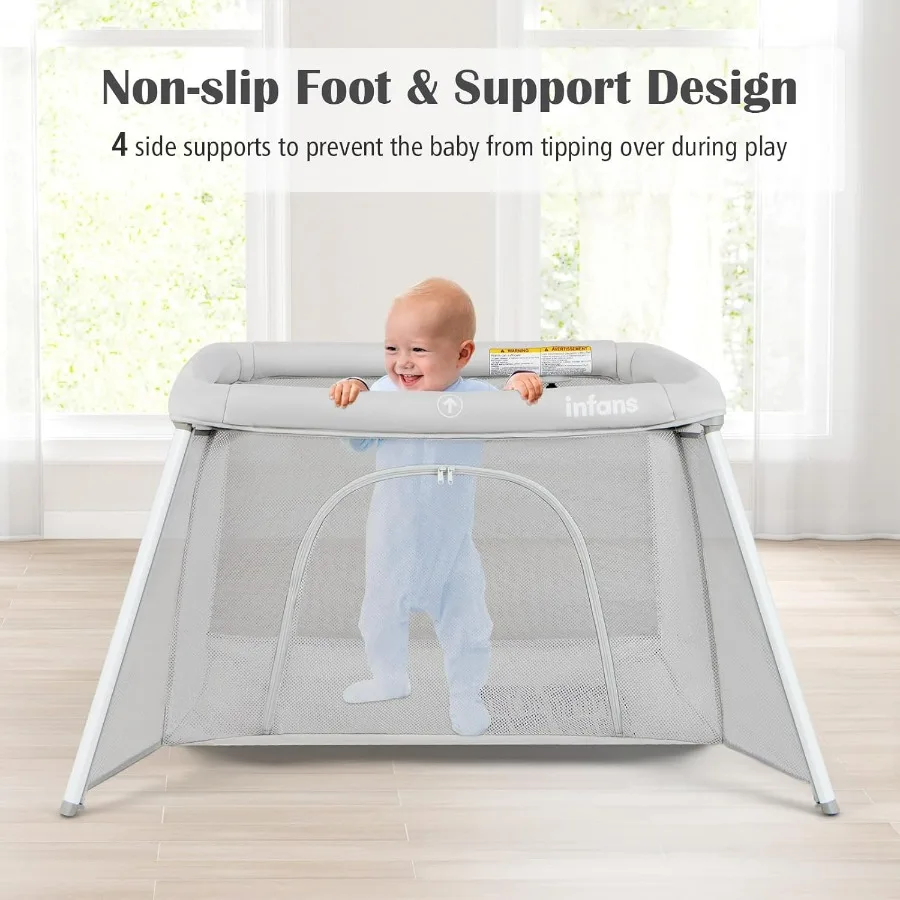 Berço de viagem portátil cercadinho do bebê com berço removível colchão macio saco de transporte dobrável leve playard berçário centro f