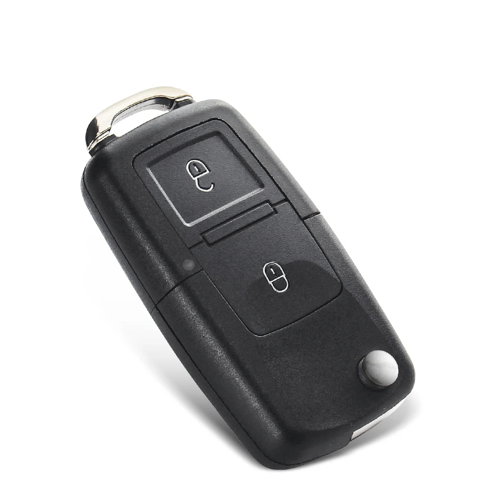 KEYYOU For Volkswagen Vw Jetta Golf Passat Beetle Skoda Seat Polo B5 2 button Folding Car Remote Key Flip Folding Key Shell Case