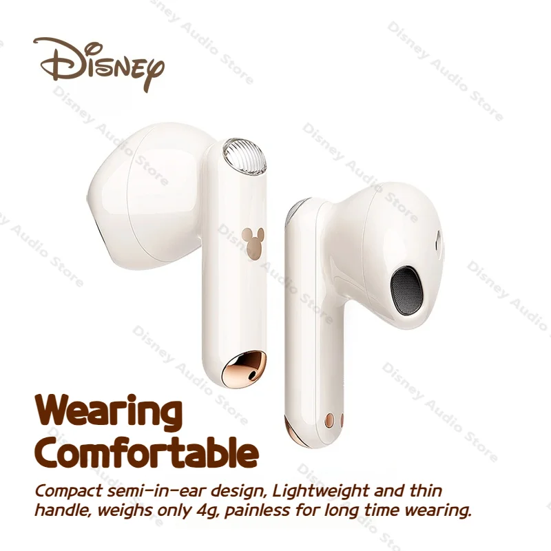 Disney-auriculares inalámbricos Q7 de Mickey y Minnie, audífonos internos TWS con cápsula espacial, Bluetooth 5,2, tipo C, con cancelación de ruido