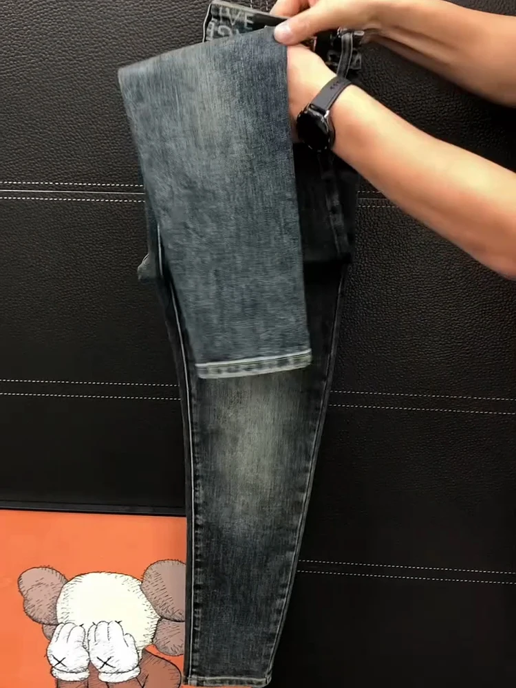 

Высококачественные мужские джинсы: модные, универсальные, премиум-класса, стильные, для делового и повседневного образа, со средней посадкой, облегающие, стандартная модель