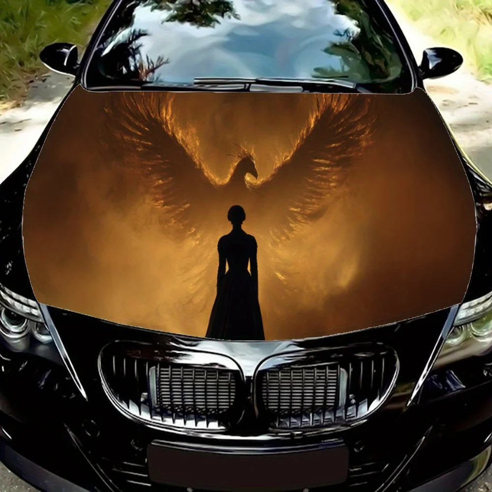 

Mysterious Phoenix car hood stickers, waterproof self-adhesive, scratch resistant, easy to stick, durable car PVC stickers, car