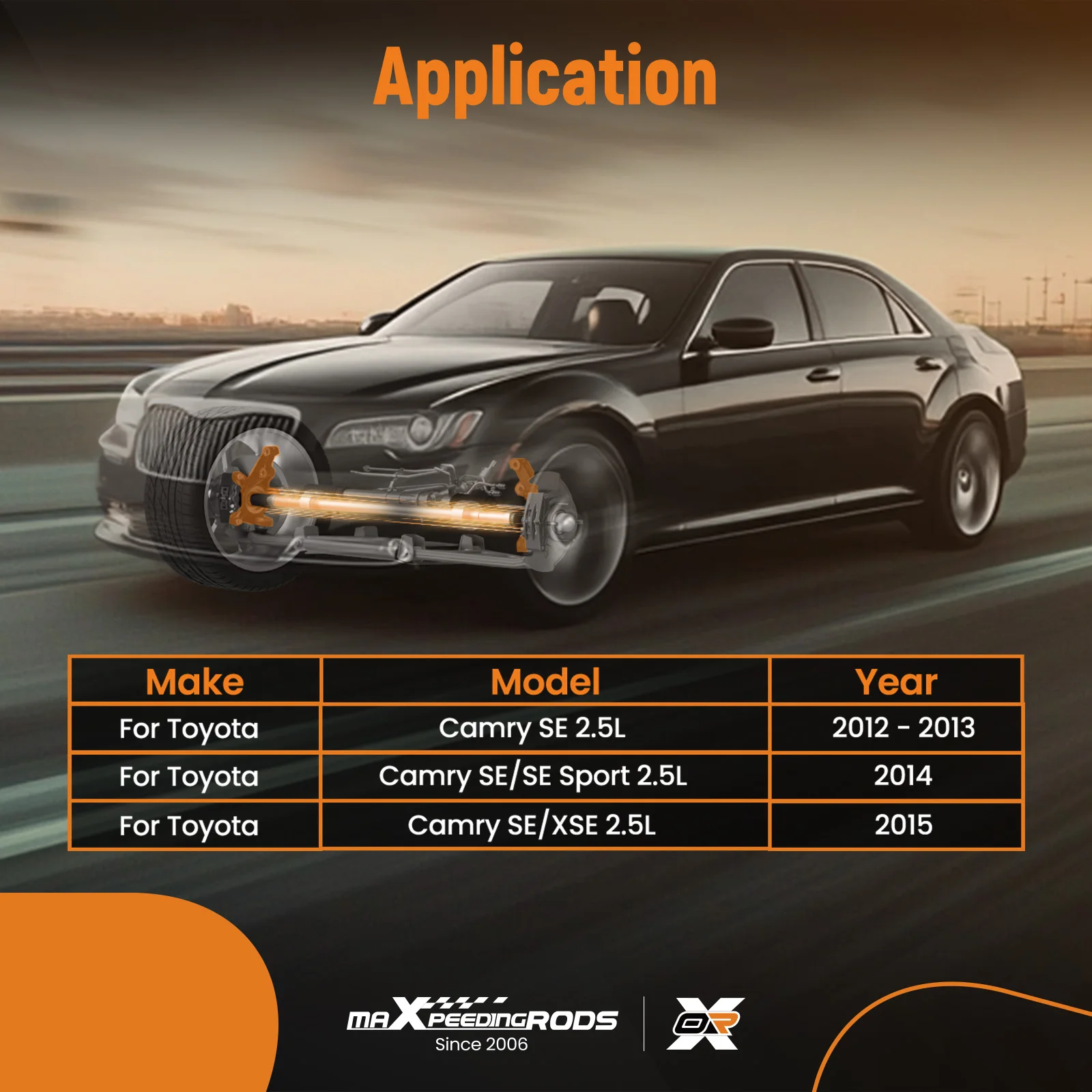 مفصل التوجيه الأمامي الأيسر + محمل محور العجلة لسيارة Toyota Camry SE/SE Sport XSE