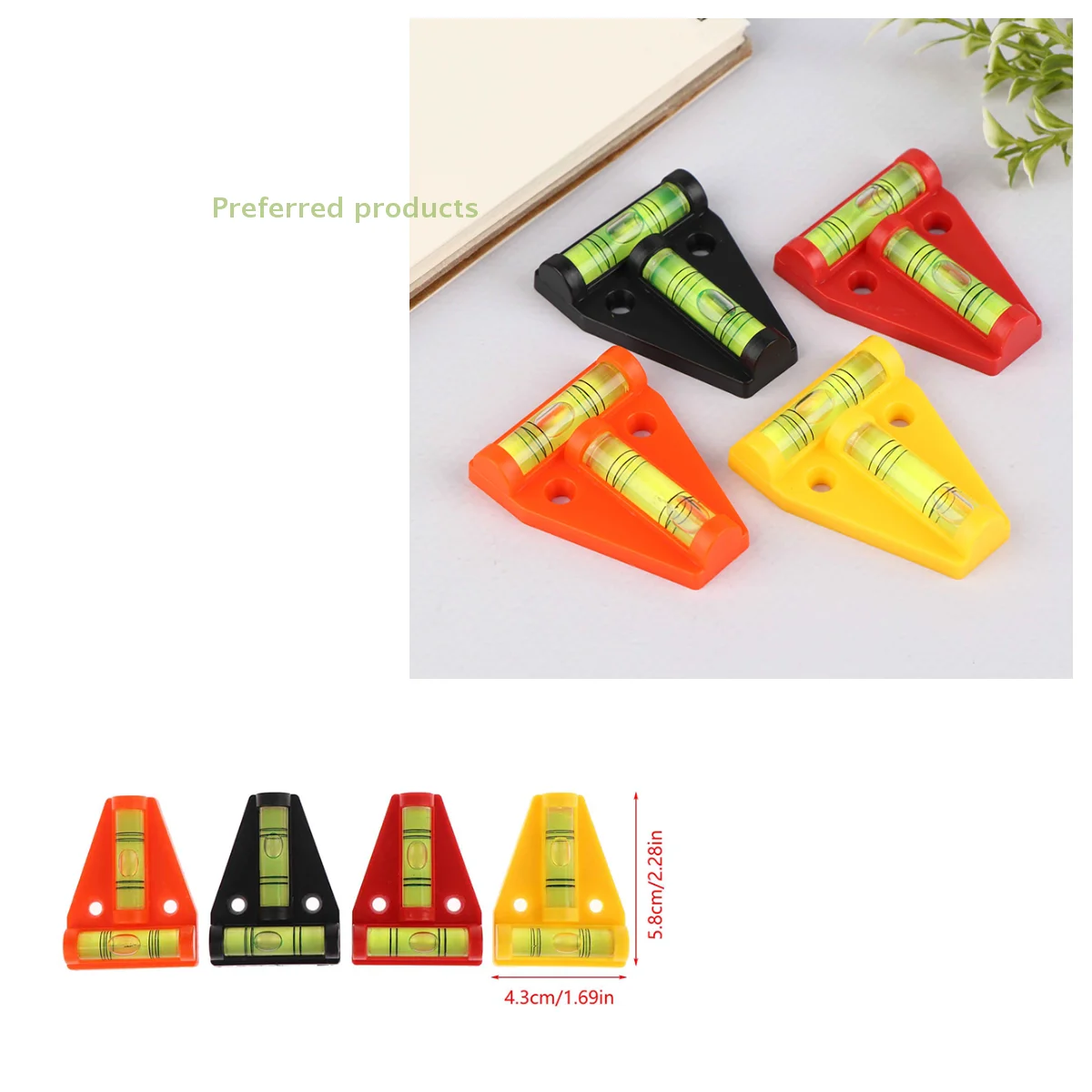 

2 шт. мини Т-образный треугольный пузырьковый уровень, инструмент для измерения духа, пластиковый корпус, измерительные инструменты для проектов DIY