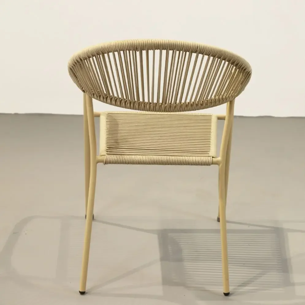 For New Design High Back Garden Furniture Chair PE Rattan Seat Dining Room Chairs for Sale