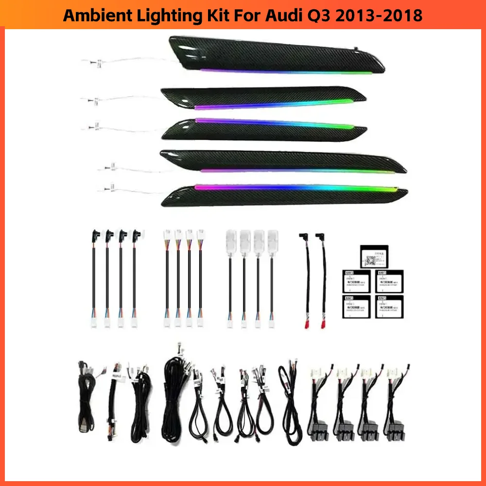 

Обновление 256 цветов Symphony Led интерьер автомобиля украшение окружающего света для Audi Q3 2013-2018 атмосферные полосы аксессуары