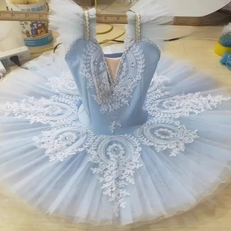 Vestidos de balé para meninas, fantasia profissional de performance tutu de balé infantil para meninas, saia de véu inchado, traje de palco
