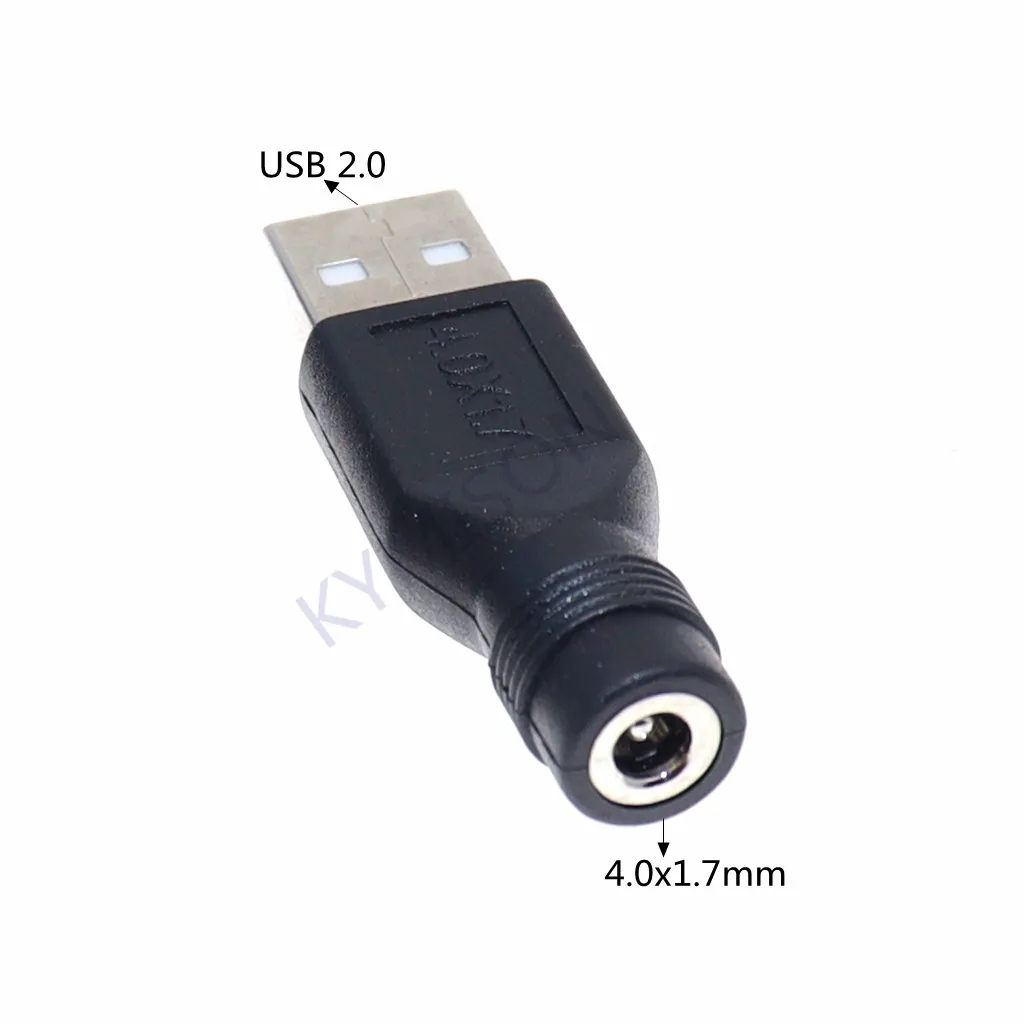 1 Buah Micro USB / USB 2.0 Male Ke DC 3.5*1.35 / 4.0*1.7 Mm Female Plug Jack Converter Laptop Adapter Connector