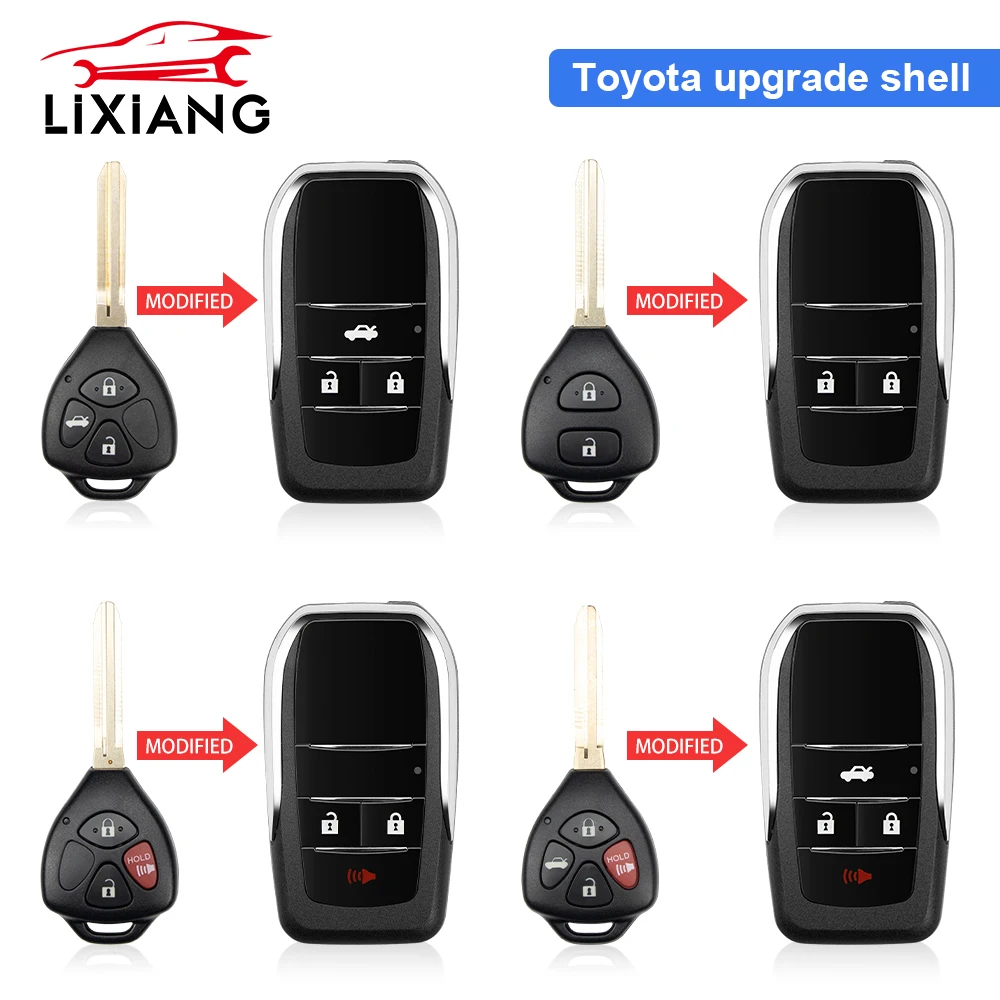 

LIXIANG 2/3/4 Buttons Updated Flip Remote Key Case For Toyota Avlon Crown Corolla Camry RAV4 Reiz Yaris Prado Key Shell Toy43