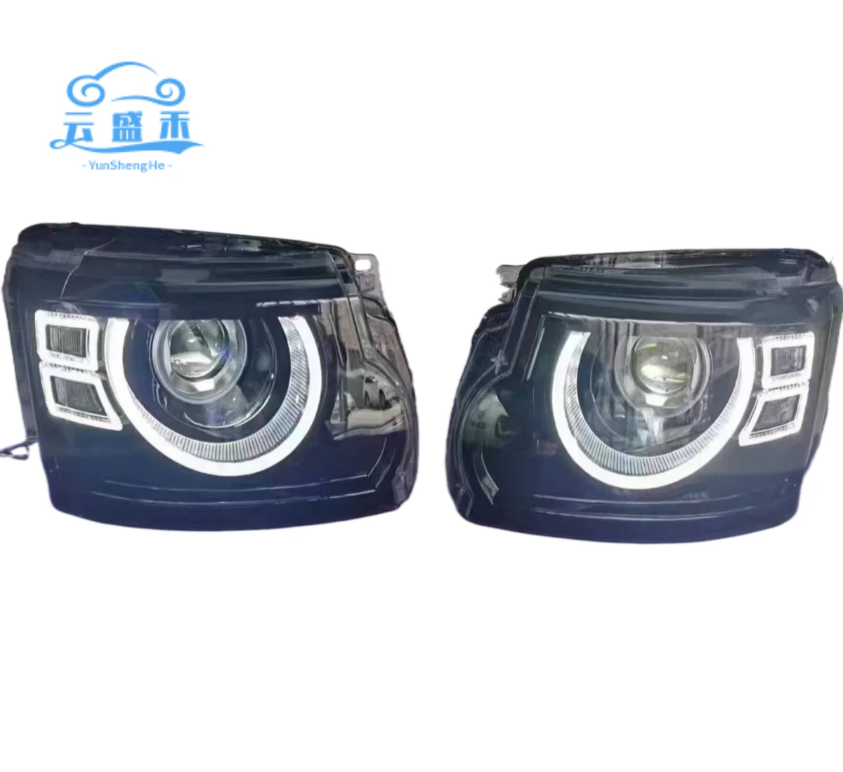 مصابيح أمامية LED عالية الجودة لسيارة لاند روفر ديفندر 20-23 نمط مصفوفة عالية التكوين LED المصابيح الأمامية قطع غيار السيارات 12 فولت أبيض 8000 كيلو