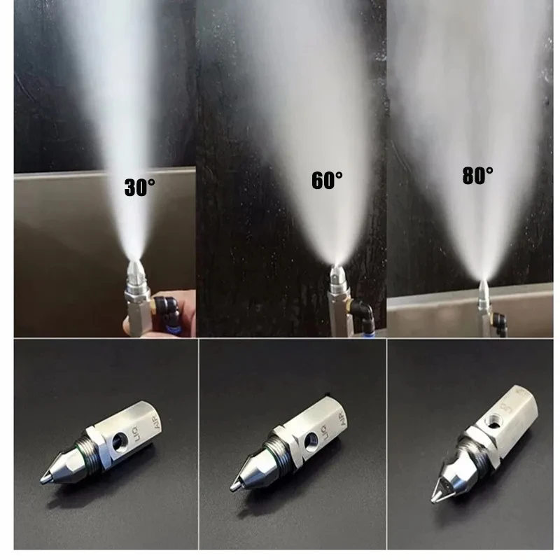 Ultrasonic Dry Fog Nozzle 30° Air Atomizing Spray Nozzle 304SS For Dust Suppression Humidification Cooling Disinfection
