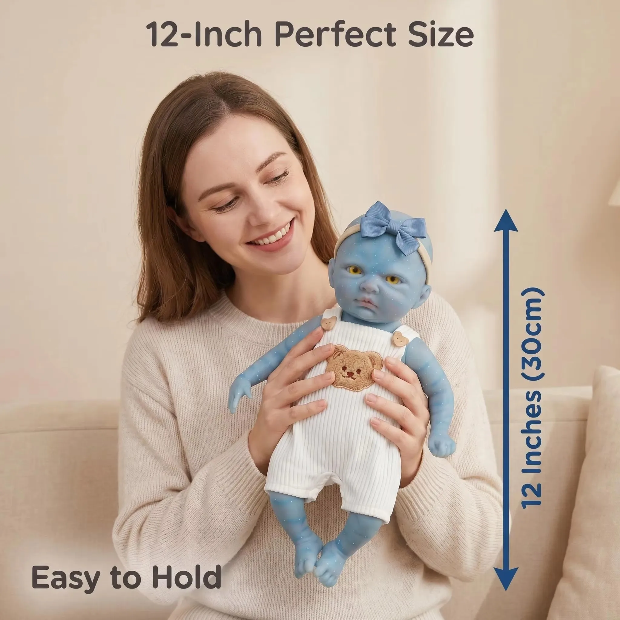NPK 30CM Hand Painted Solid Filicone Super Soft Solid Platinum Silicone Fairy Avatar Flexible Elastic Lifelike Reborn Bebe Dolls
