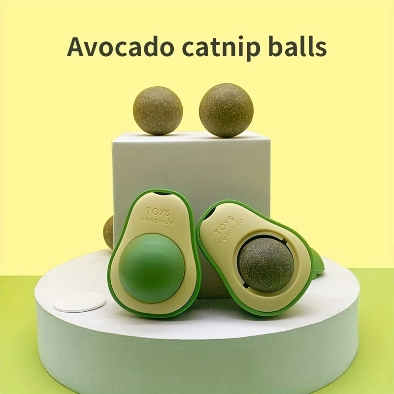 1PC Cat Mint Avocado Toy That Can Rotate for Entertainment. Cat Mint Toy