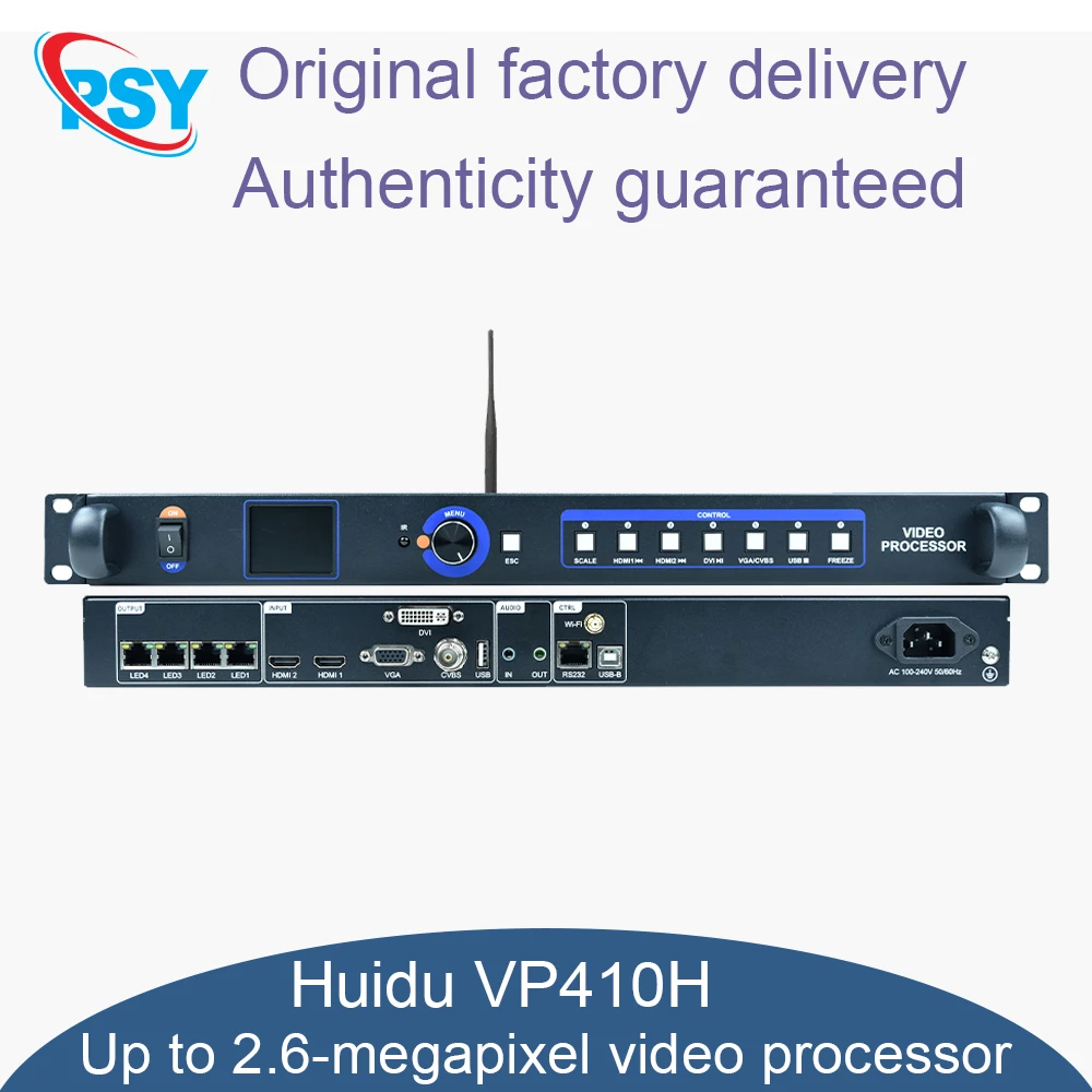 

Huidu VP410 Video Processor supports up to 2.6 million pixels 3-in-1 controller synchronous LED full-color display control card