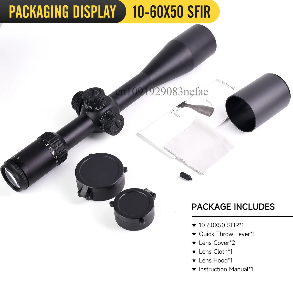 Tactical 10-60X50 SFIR Red Illumination Reticle Optics Sight 30Mm Monotube New Hunting Target for Long Range Shooting Scope view 6