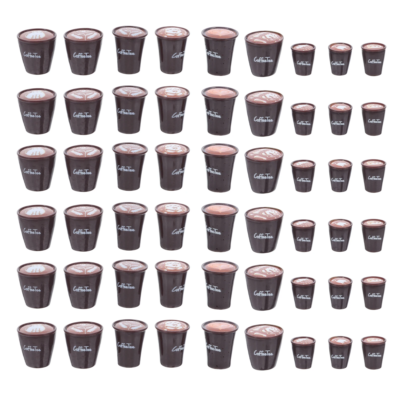 

90 Pcs Miniature Coffee Cup Mug Latte Art Miniatures House Light Brown Resin