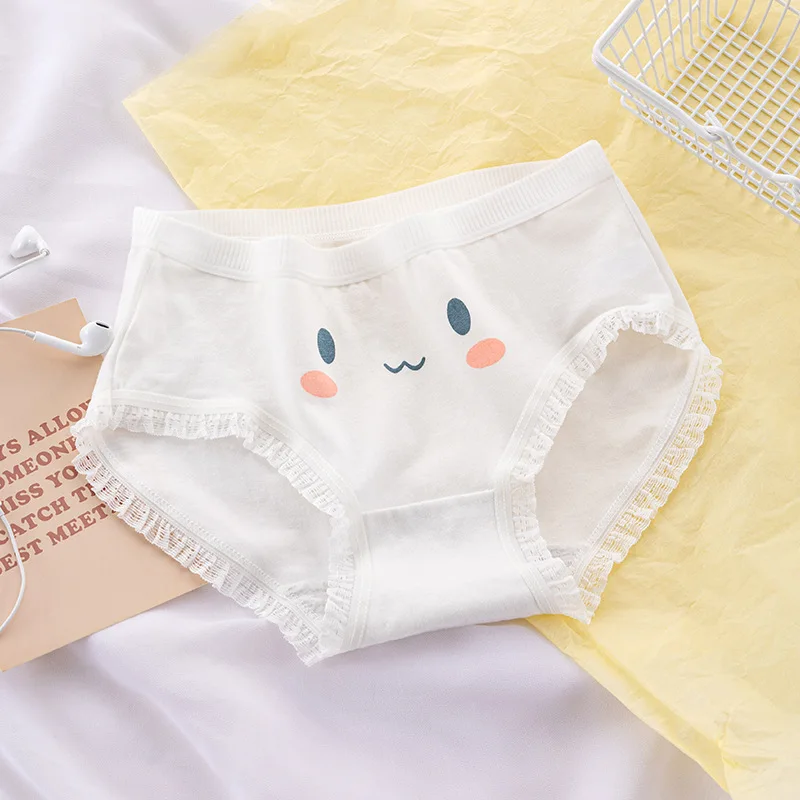 1 قطعة سراويل القطن طالب الكرتون طباعة الملابس الداخلية الفتيات تنفس Underpant الحلو اللباس الداخلي الإناث منتصف الخصر الراحة لينة ملخصات