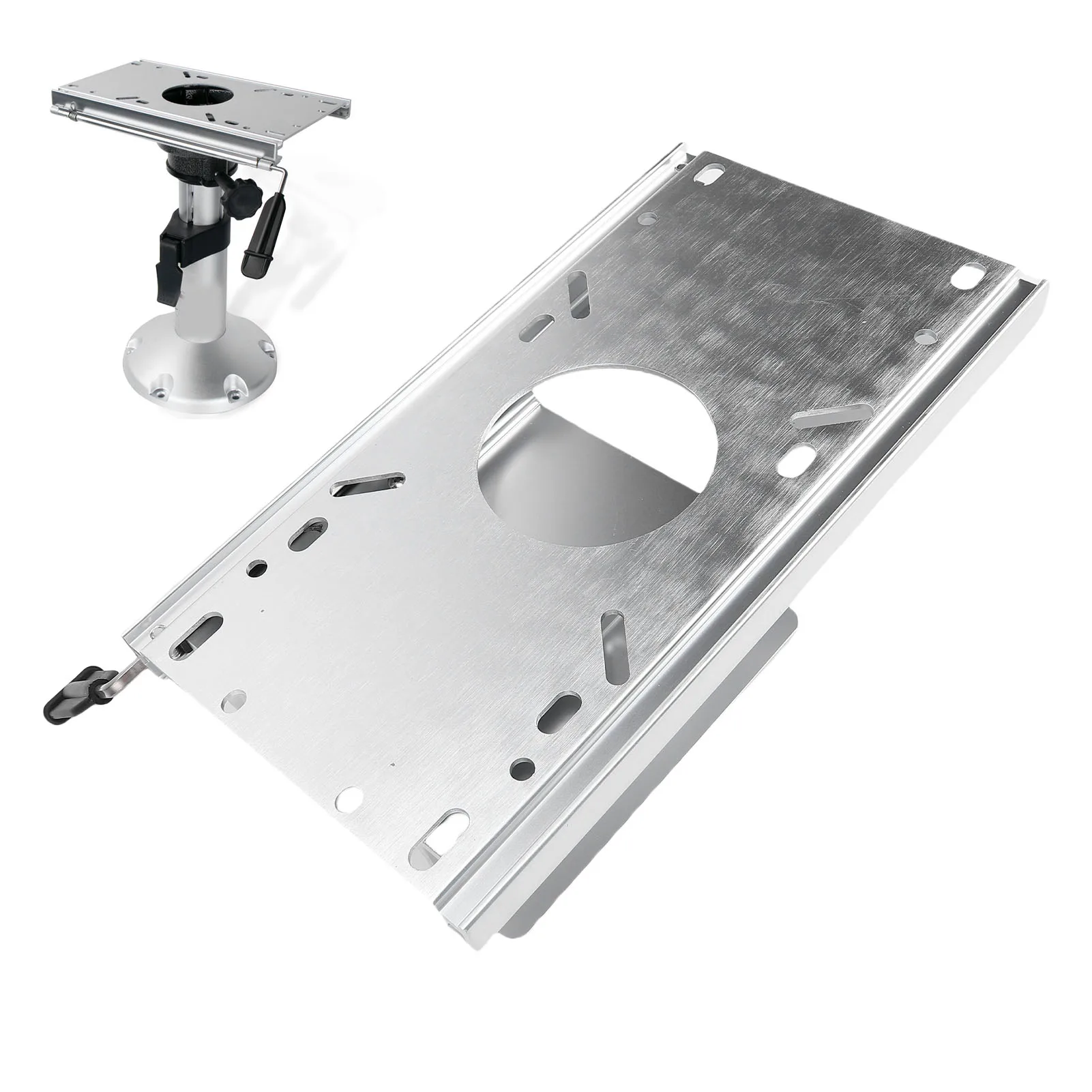 Boat Seat Slider Aluminum Alloy Marine Boat Seat Chair Slide with Handle for Standard 5.3 X 5.3 Inch Boat Seat Pedestal Base