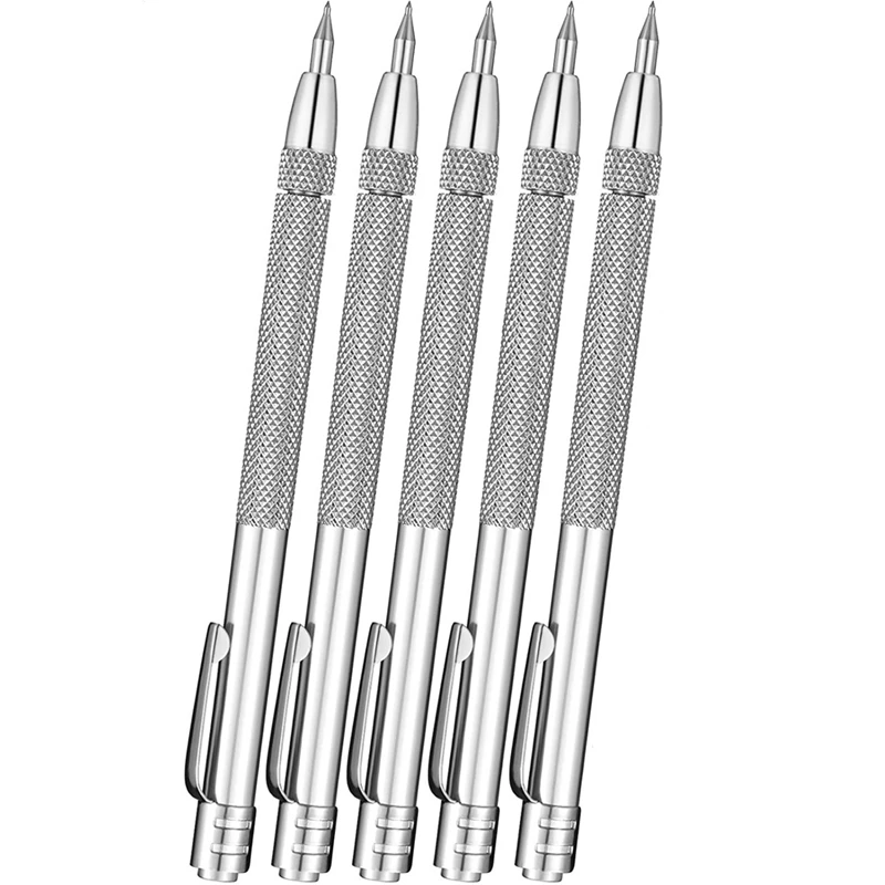 5 Pack Diamond Liner With Magnet,Universal Aluminum Etching Engraving Pen For Glass/Ceramics/Metal Sheet