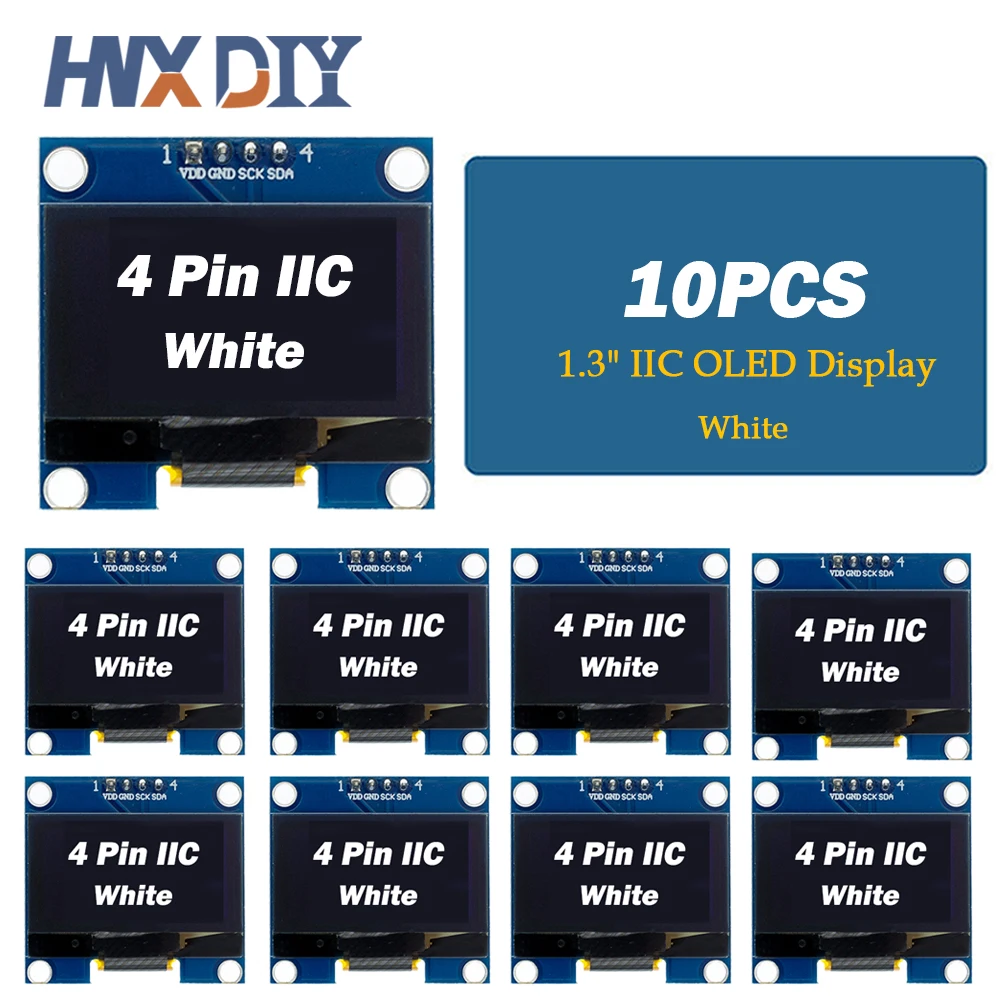 NONE 1-10 stücke 1,3 "Weiß Blau Farbe IIC OLED Display Modul Stick Chip SH1106 128X64 1,3 Zoll LCD IIC I2C Kommunizieren Für Arduino 3