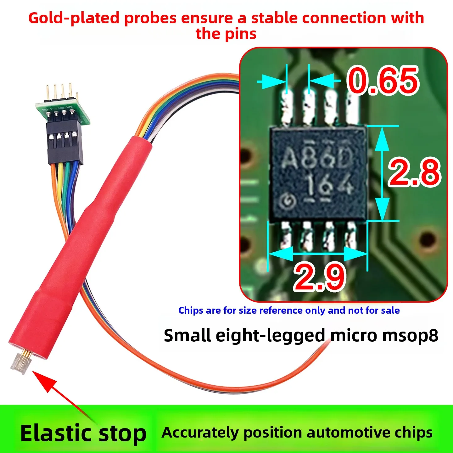 

MSOP8 Programming Probe – Spring Loaded Pogo Pin for IC Read/Write, Auto Instrument Cluster Chip Burner