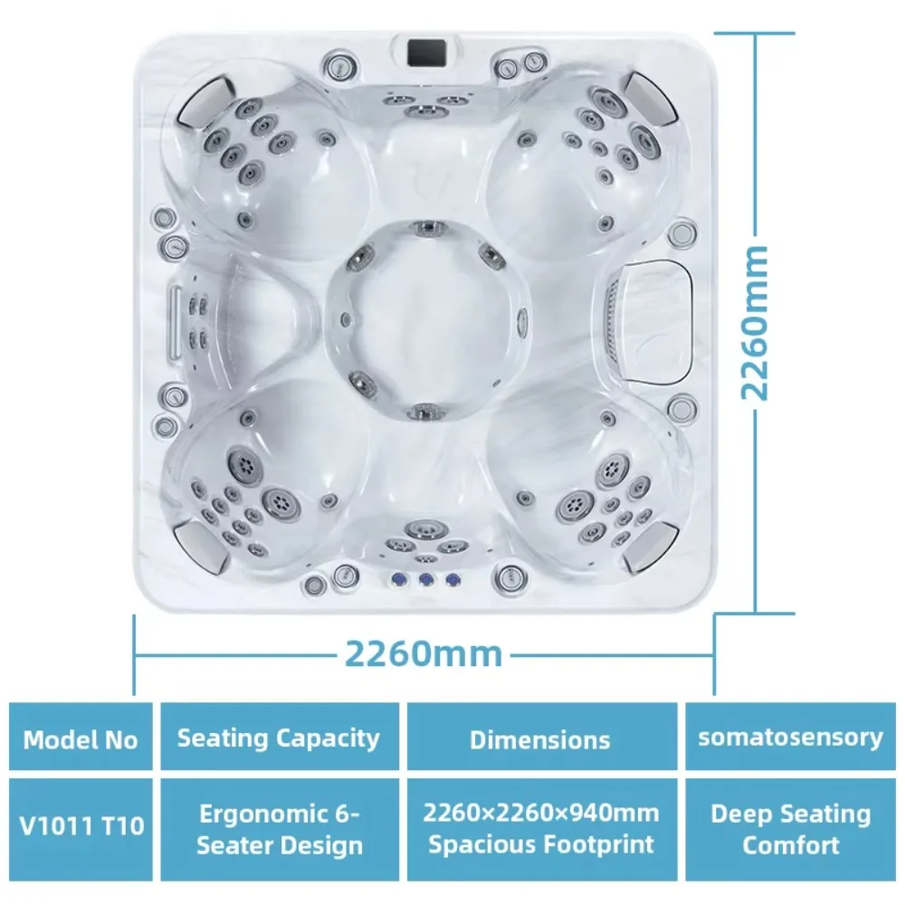Commercial Hot Tub Spa Pool Outdoor Acrylic Jacuzzi with Massage Jets Suitable for Gardens Backyards and Patios image 2