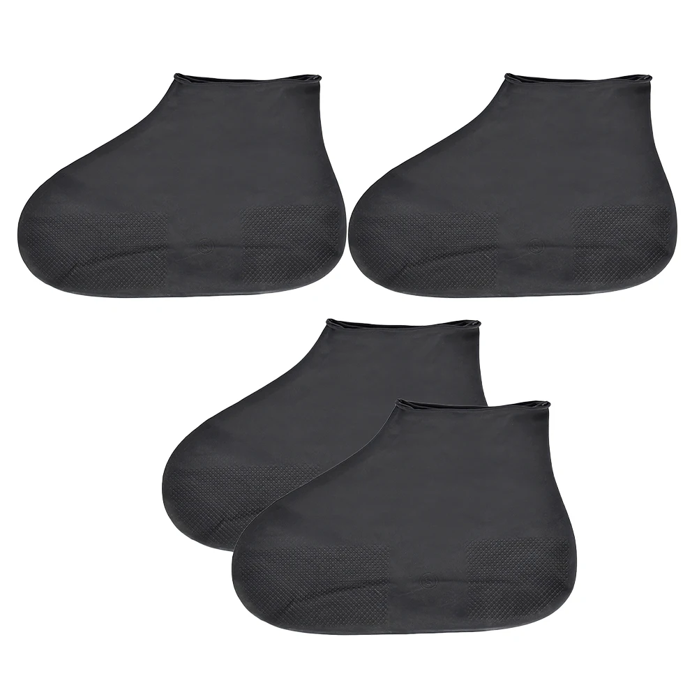 

2 Pairs Rain Shoe Covers Latex Material Nonslip Automatic Protectors for Sneakers Shoes Booties Overshoe European Sizes