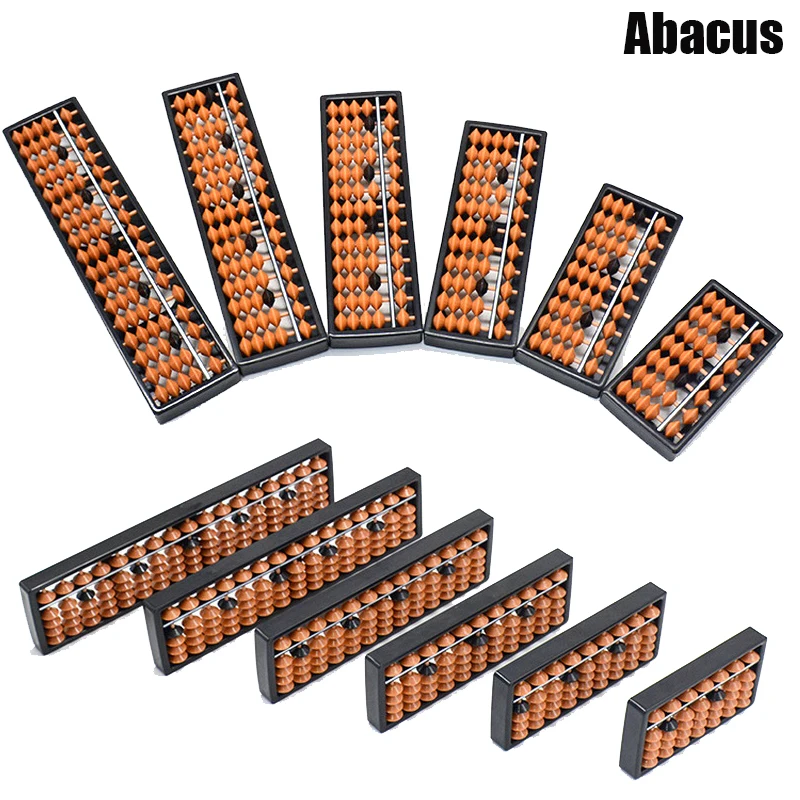 

1 шт., 7/13/15/17 цифровых стержней, стандартные счеты, коричневые бусины, калькулятор соробан, инструмент для подсчета, математические игрушки для начинающих