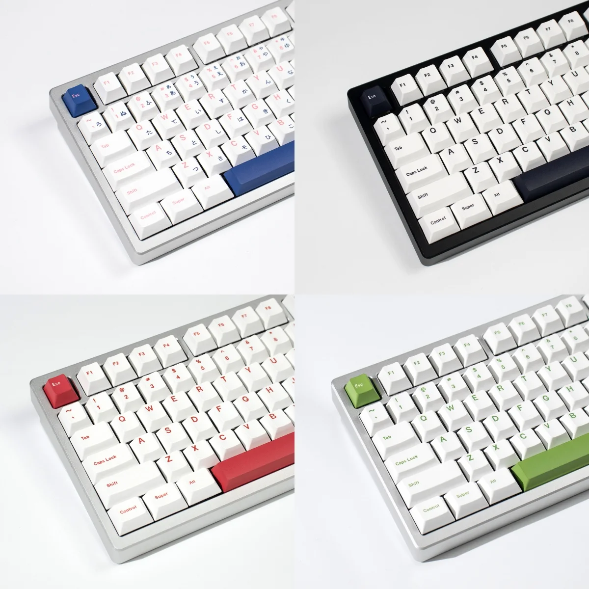 Minimalism White PBT Keycaps English Japanese Dye Sub Cherry profile keycaps BOW For MX Switches Mechanical Keyboard 64/84/96