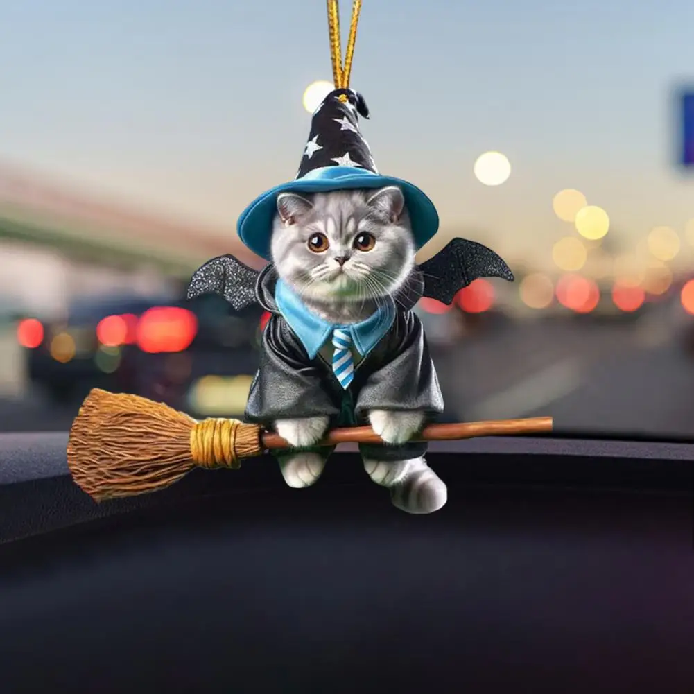 1pc Cat-Shaped Pendant Car Hanging Decoration With Lanyard Auto Acrylic Rearview Mirror Hanging Ornament Кошачий Кулон