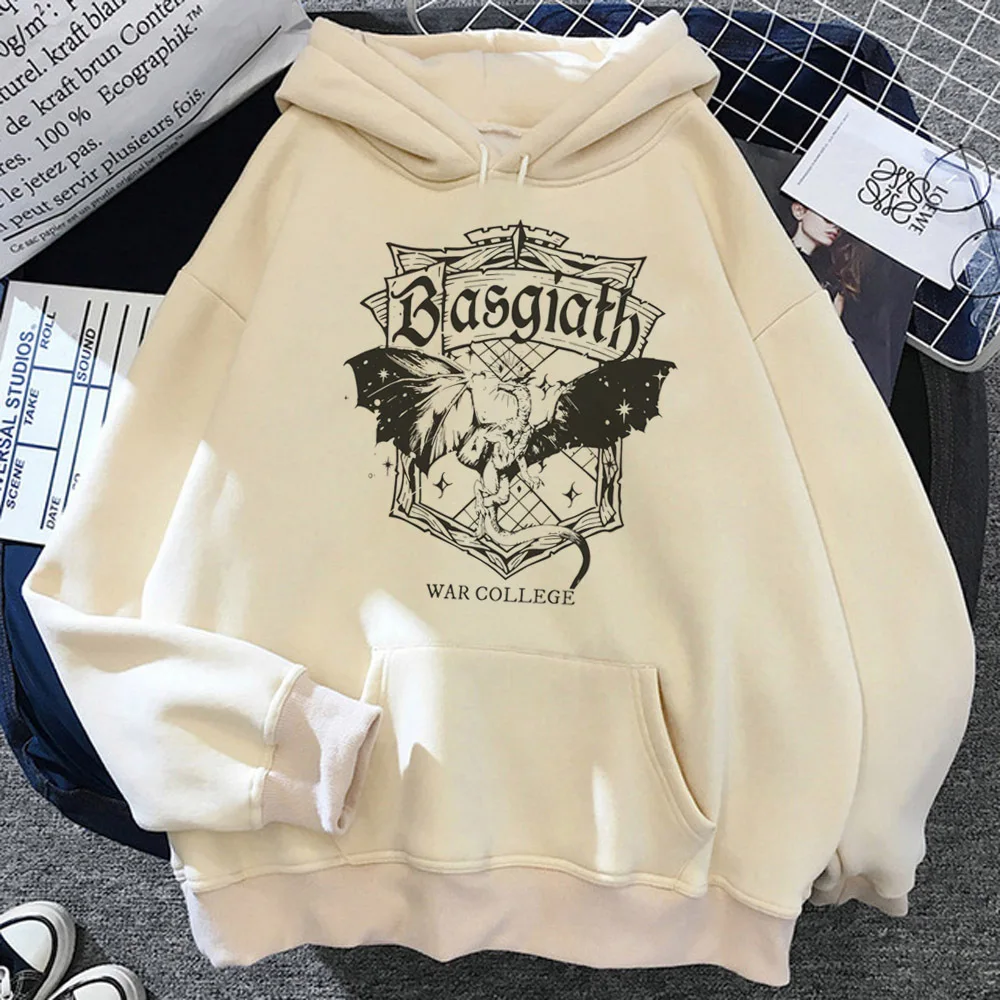 

Fourth Wing hoodie harajuku anime sweater printed design pattern elegant girl pullover hoddie athleisure pattern youthful funny