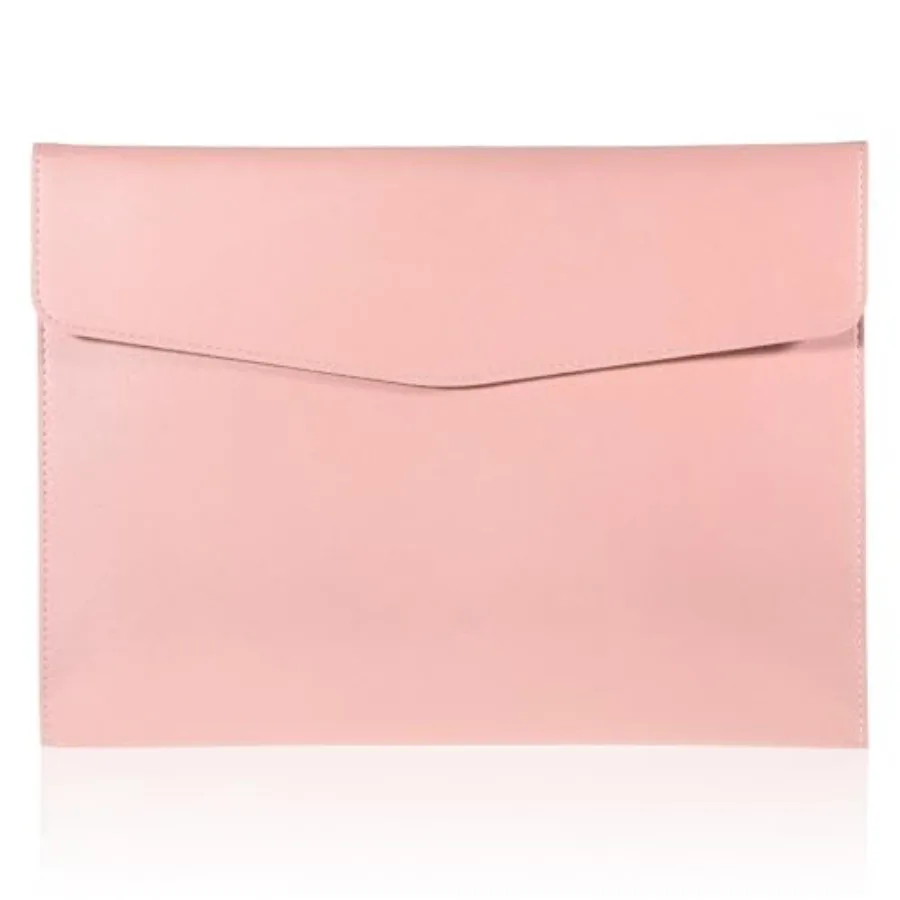 

Leather Document Folder, A4 File Document Holder Waterproof Portfolio Envelope PU Leather Folder Case with Snap Button Closure