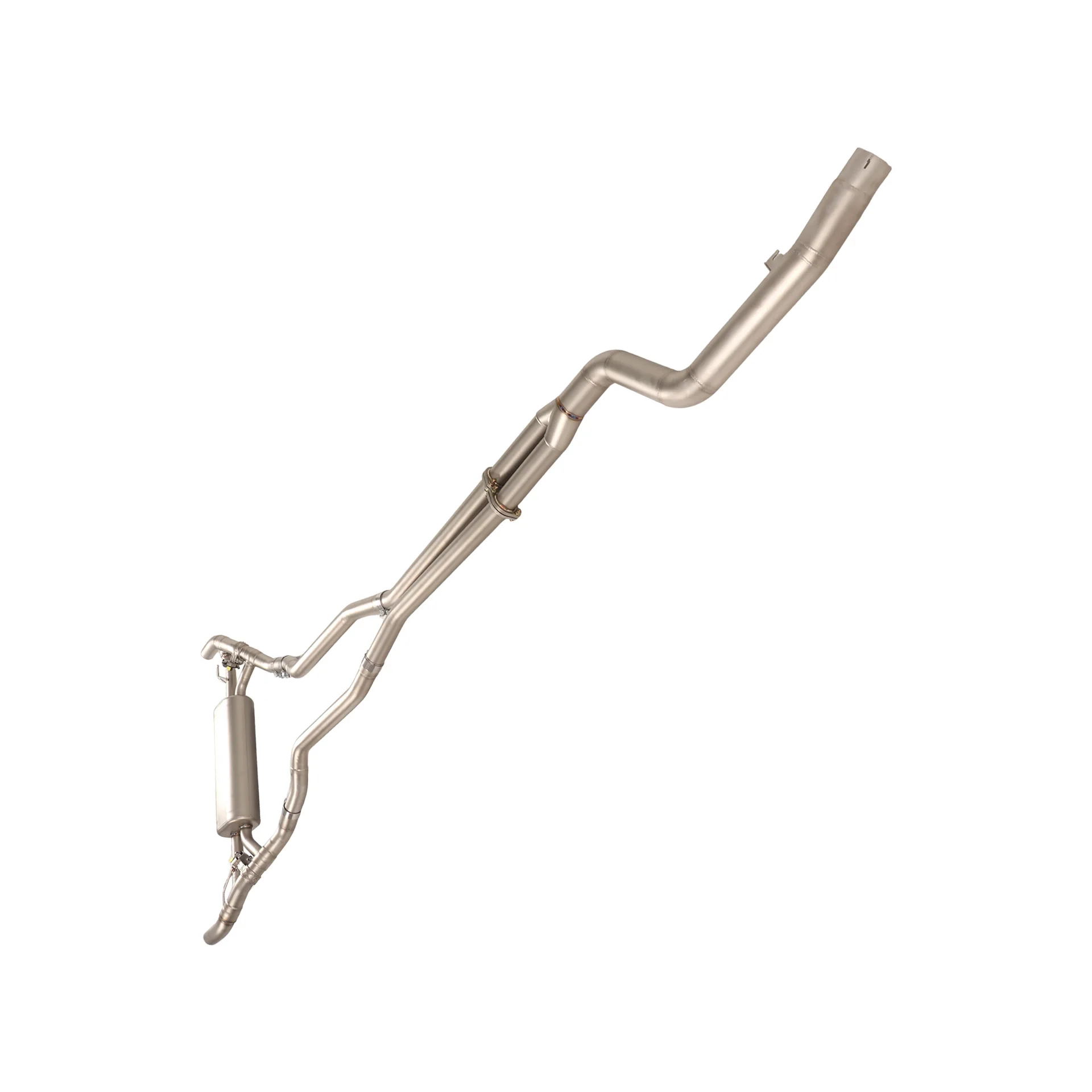 YT Stainless Steel Mid Tail Dual Sided Single Exhaust Pipe with Valve Sandblasting Suitable for BMW G05 G06 X5 X6 3.0T B58 Model