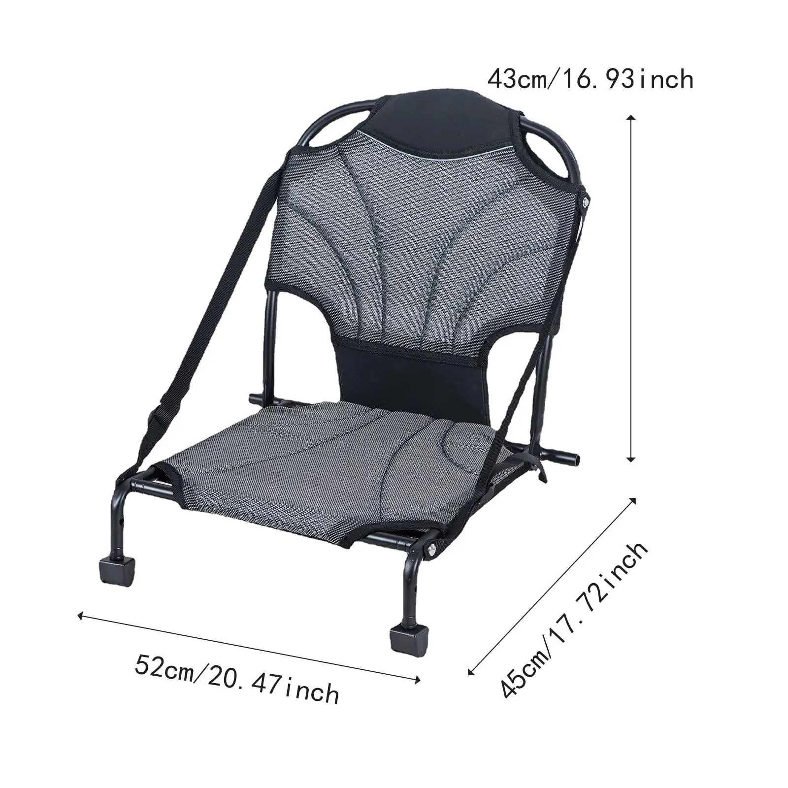 مقعد كاياك قابل للطي، لوازم متعددة الوظائف، قابل للطي، مدمج، سهل الإعداد، مقعد صيد للقوارب الخارجية والسفر