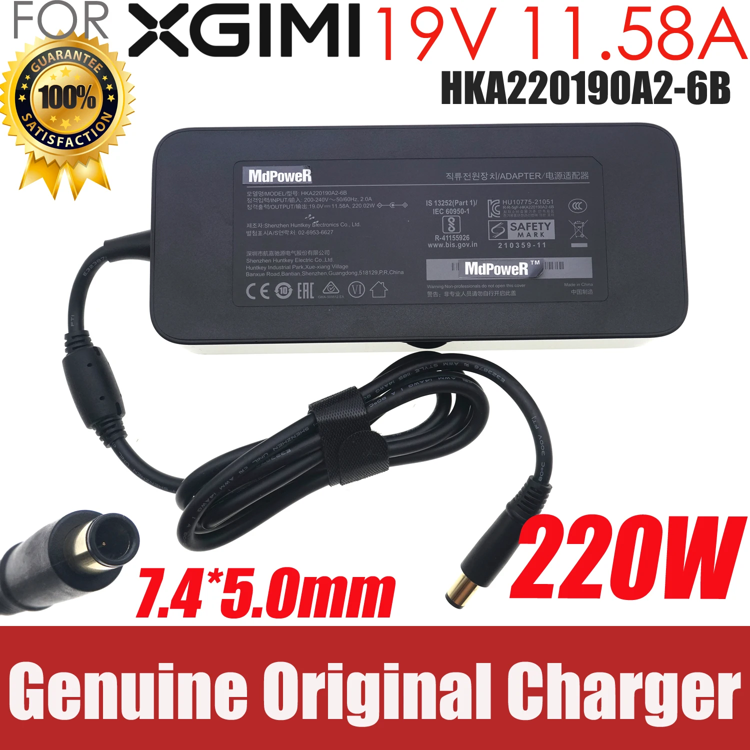 

Genuine AC Adapter Power Charger HKA220190A2-6B For XGIMI Projector H3S RS Pro 2 Horizon Power Supply 19V 11.58A 220W