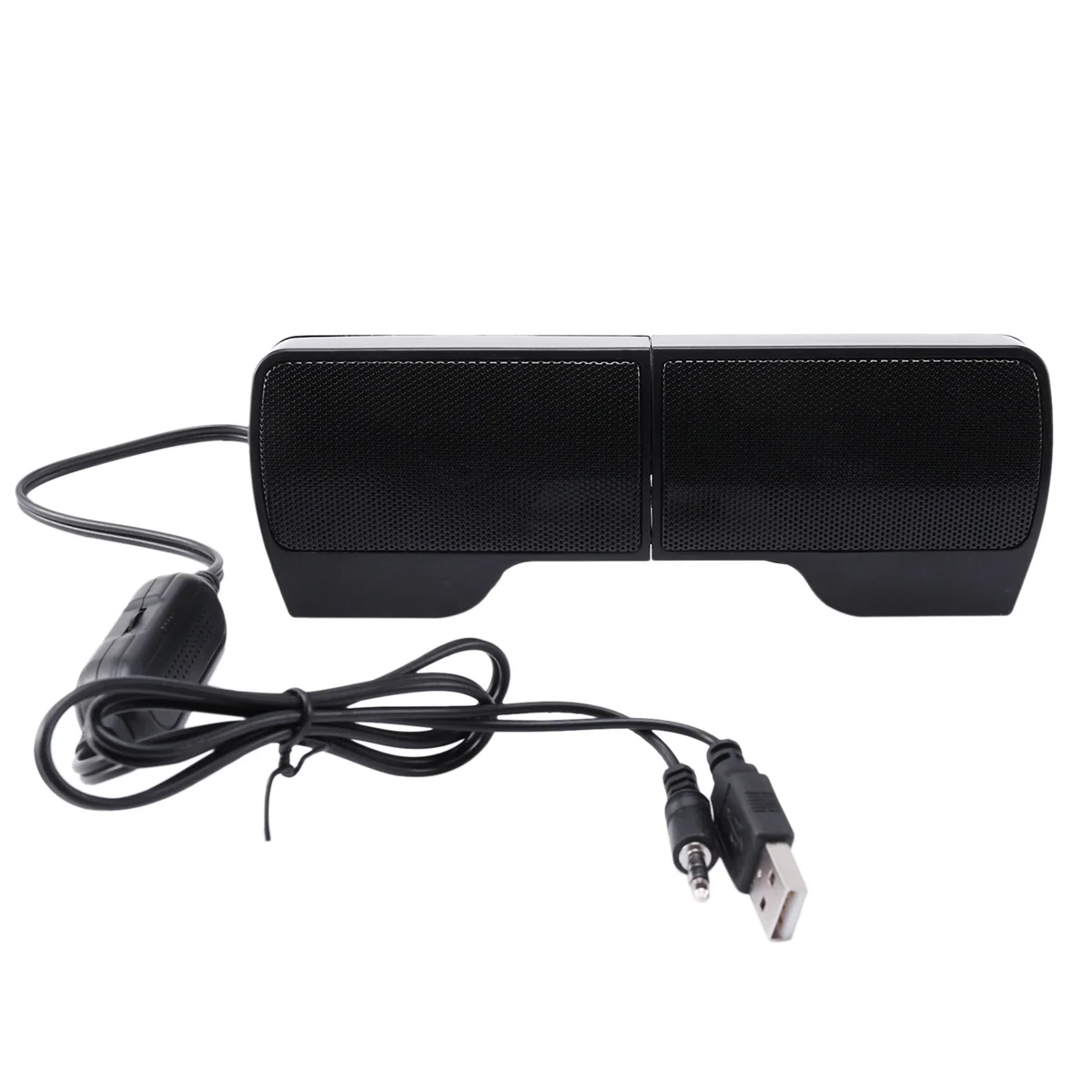 2X Clip on USB Speaker for Notebook Laptop PC Desktop Tablet Wired Stereo Speaker Line Controller Soundbar