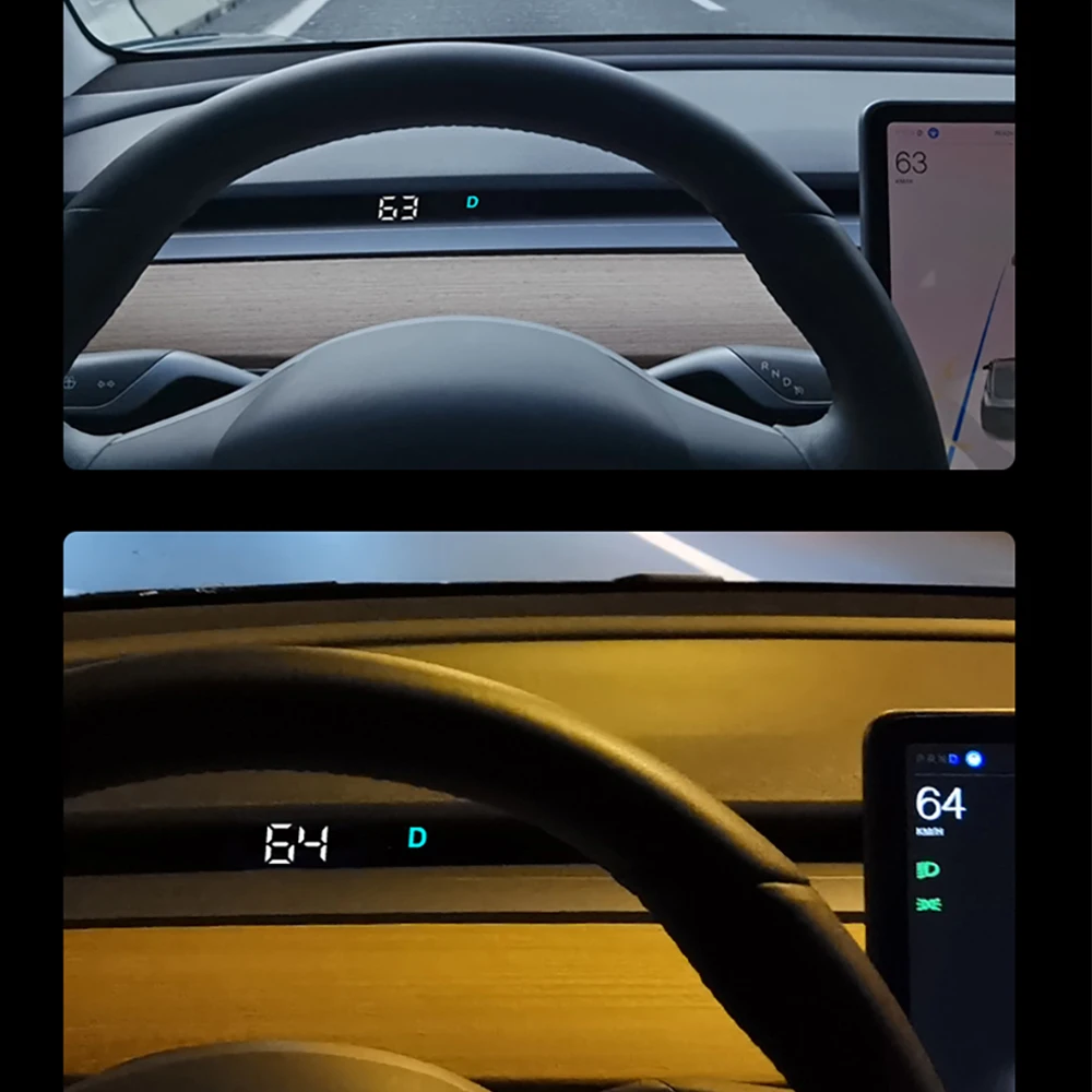 ZJCGO Auto HUD Display Car Projector Alarm Head Up Display Speedometer Windshield for Tesla Model 3 Y Model3 ModelY 2017-2023