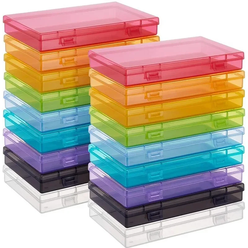 3 Pieces Of Colorful Plastic Storage Box Card Mouth Dust Portable Storage Box For Pens, Notepads, Spare Parts, Needle And Thread