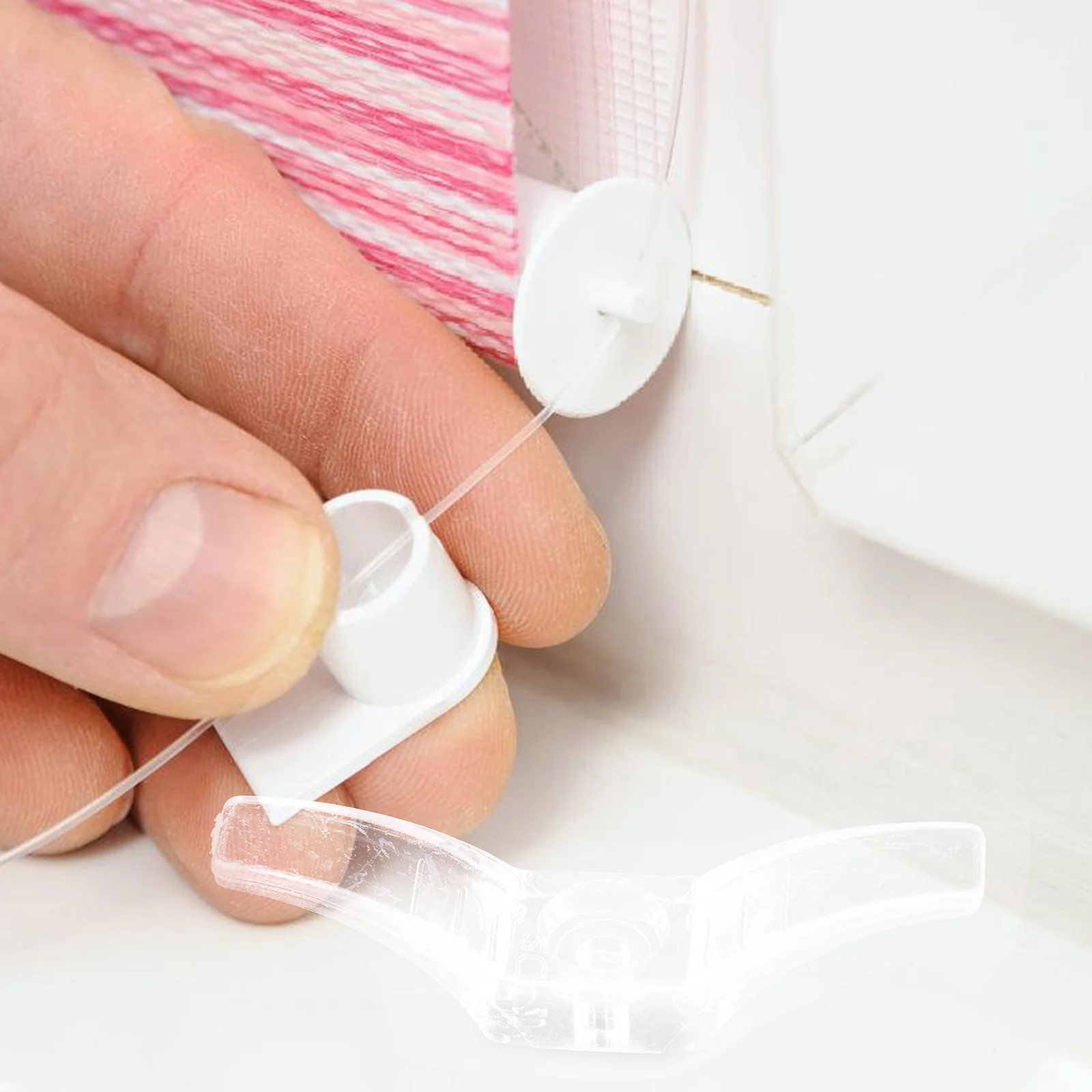 

12Pcs Pom Blind Cord Cleats Transparent Safety Hooks for Window Valance Tidy Curtain Accessories Blind Cord Winder