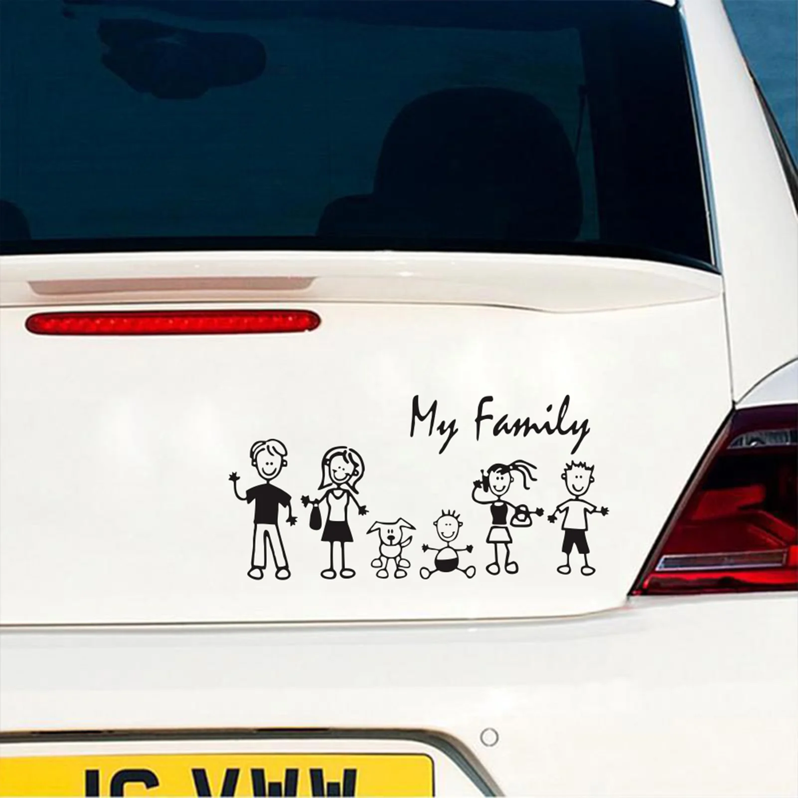 Family Car Decals Stickers Family Stickers For Car Windows My-Family Stick Figure Family Bumper Sticker Decal For Car Truck