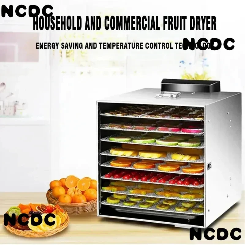 12 Trays Food Dryer Vegetables Dried Fruit Meat Stainless Steel Dehydrator Drying Commercial