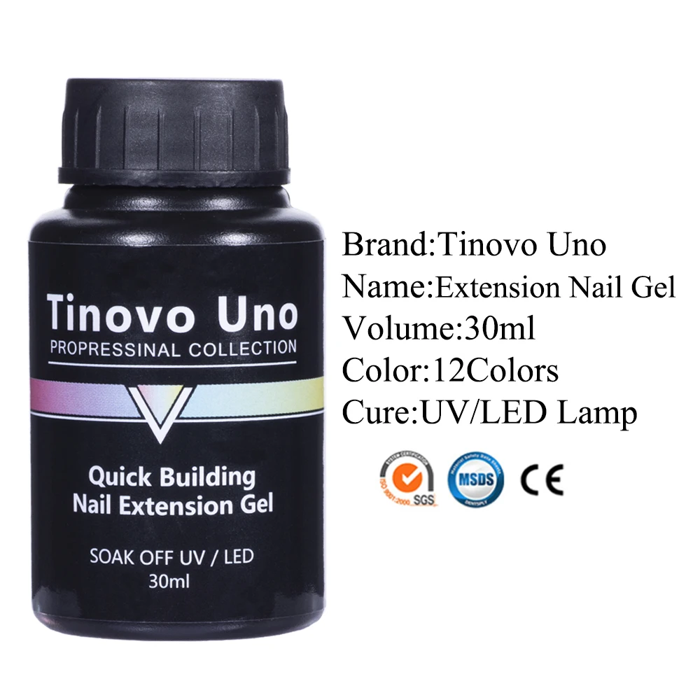 Tinovo Uno 30ML Builder Nail Gel Polish Camouflage Extension Gel Varnish Semi permanent UV Clear Milky White Hard Gellak Nails