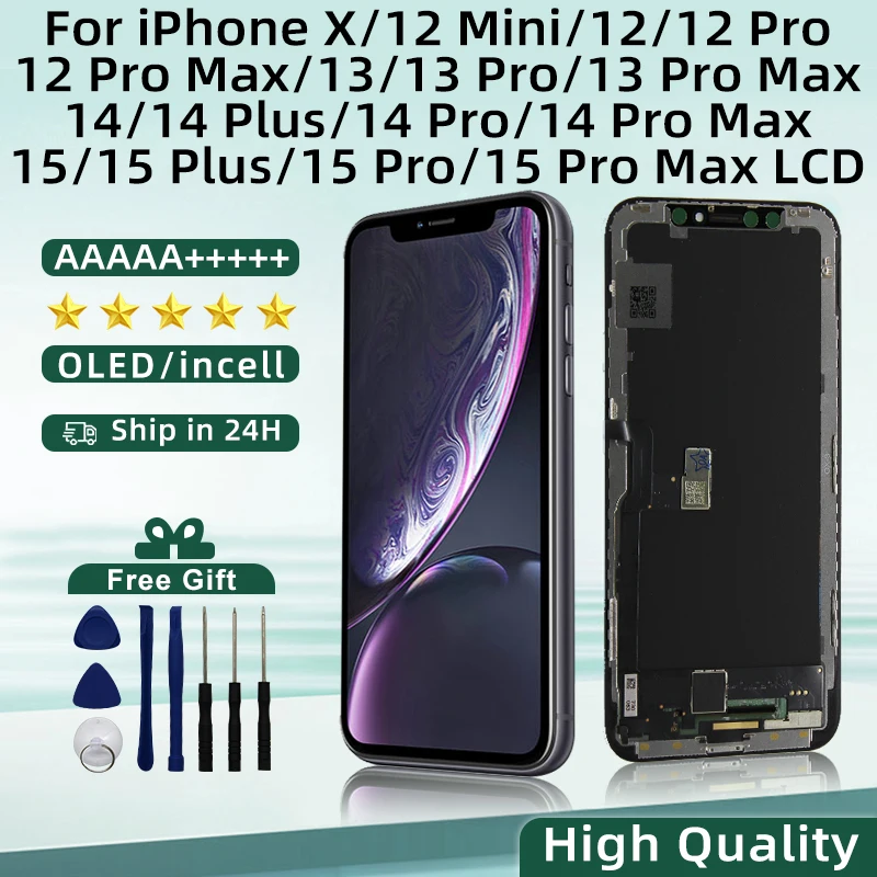 Choice For iPhone 12 Pro Max 13 Mini 12 LCD Display 3D Touch Screen Digitizer For iPhone 14 plus 14 Pro Max 15 Plus Display X XR