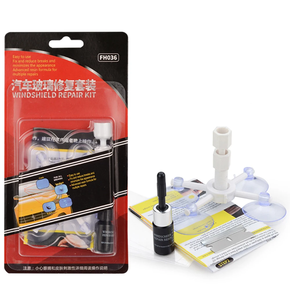 Windshield chipping and cracking repair kit, repair kit for chips, repair of cracks and chips with their own hands